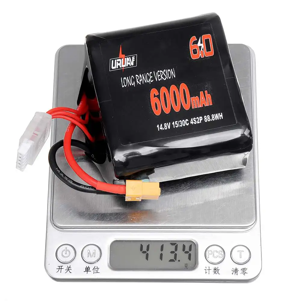 

URUAV VTC6 14.8V 6000mAh 15/30C 4S Li-ion Battery for FPV Racing Drone RC Quadcopter RC Car Model Toys Spare Parts w/ XT60 Plug