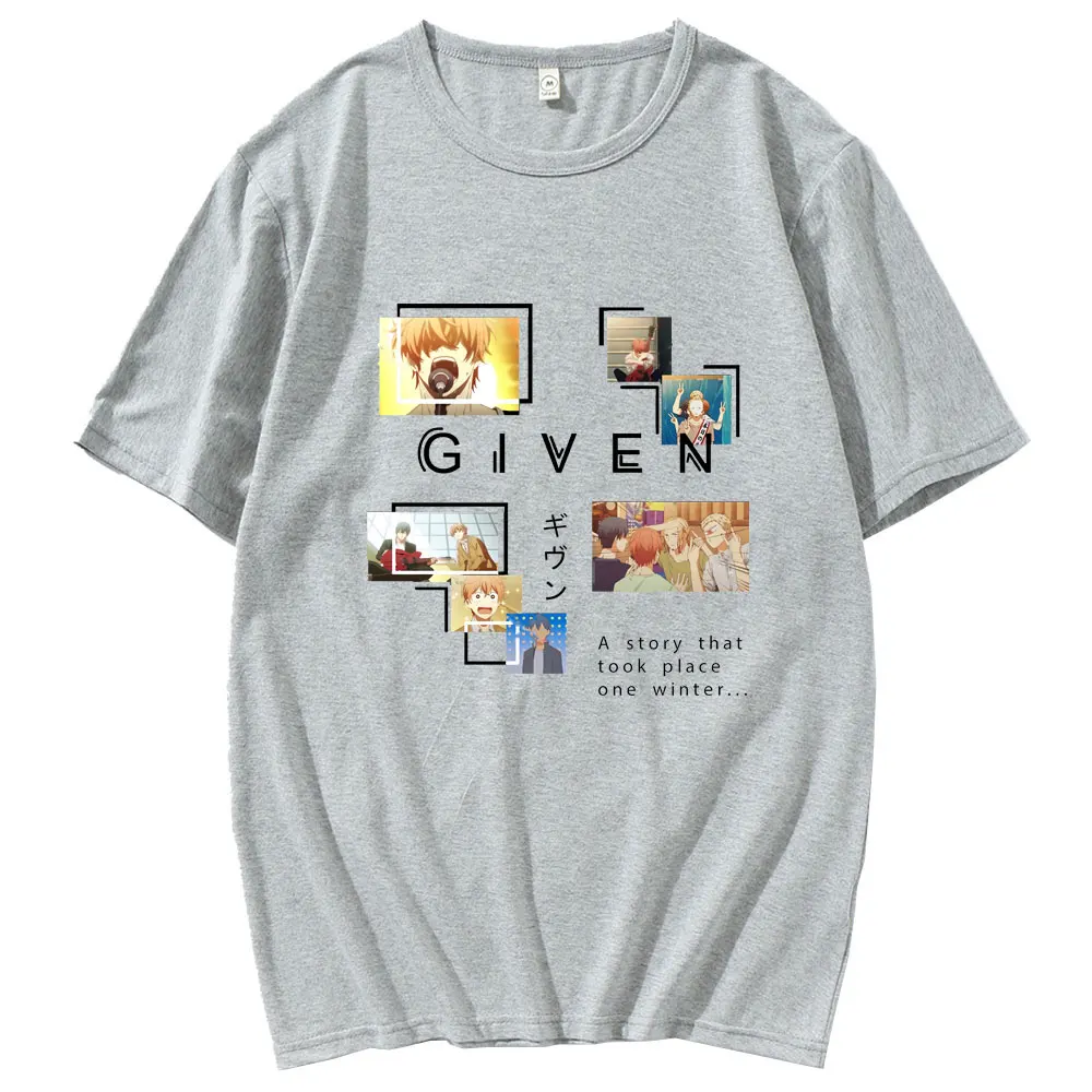 

Japanese Comics Yaoi Bl Given Cartoon T-shirt Anime Music Tshirt Spring Summer Men Cotton Fashion Black T Shirt Short Sleeve
