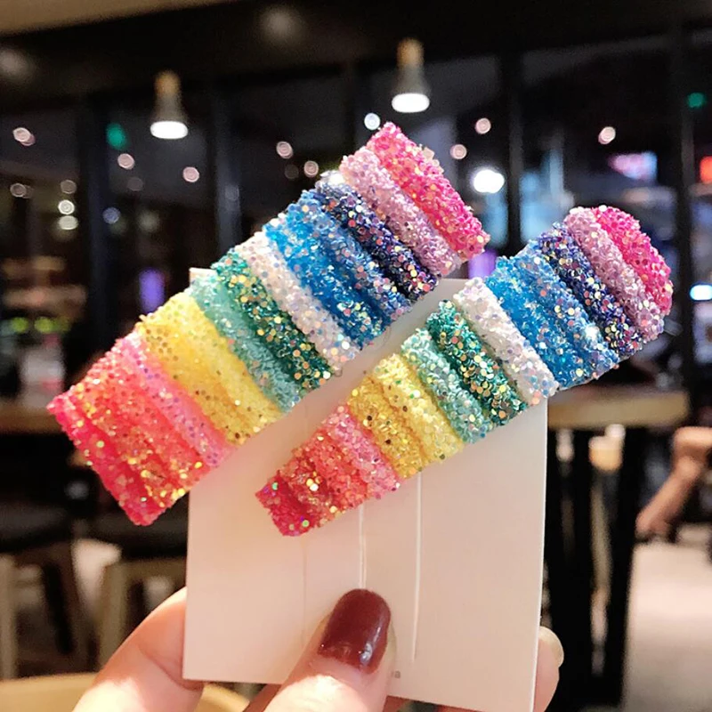 Корейская мода Радужные Блестки для волос заколка аксессуары Головные уборы