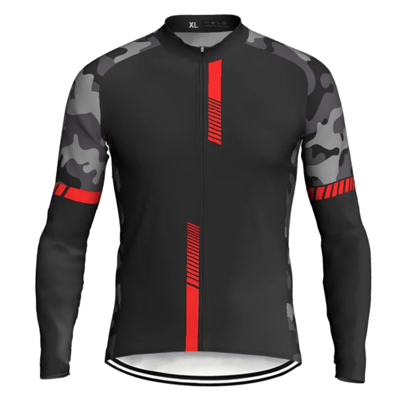 

2022 Pro Long Cycling Men New Jersey Jacket MTB Bike Shirt Race Sport Top Wear Road Mountain Pocket Polyester Sweatproof Clothes