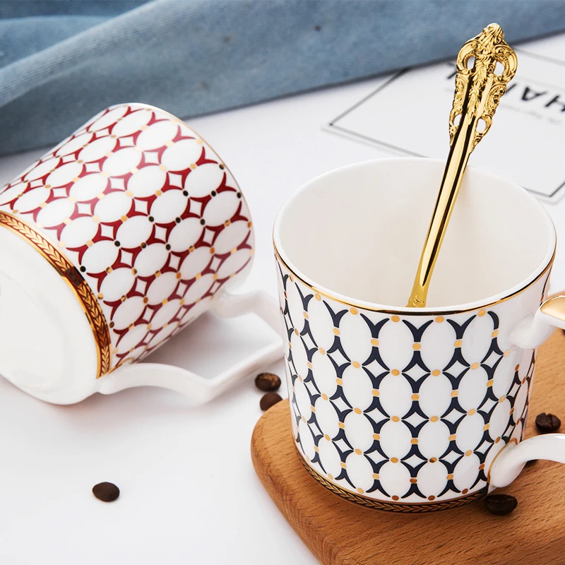

Coffee Mug Bone China Tea Cups Ceramic Mug Porcelain Coffeeware Mugs Coffe British oatmeal breakfast cup Birthday Gift