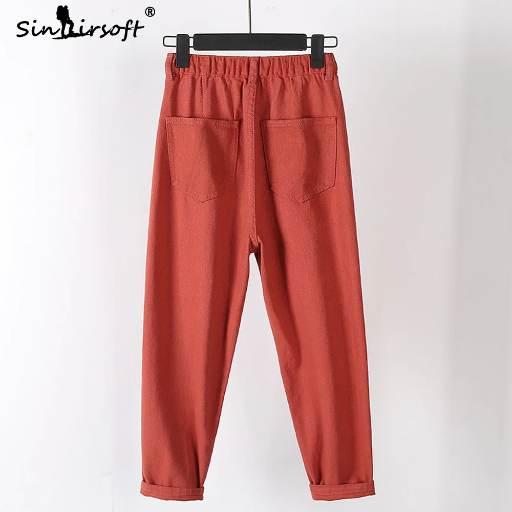 Корейская мода повседневные женские джинсы пять в одном цвете хлопок брендовые