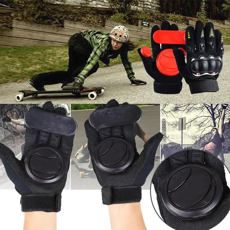 

Перчатки для скейтборда, Нескользящие перчатки-Слайдеры для дрифта, защита рук, черные, красные перчатки с 3 помпонами для Лонгборда, спорти...