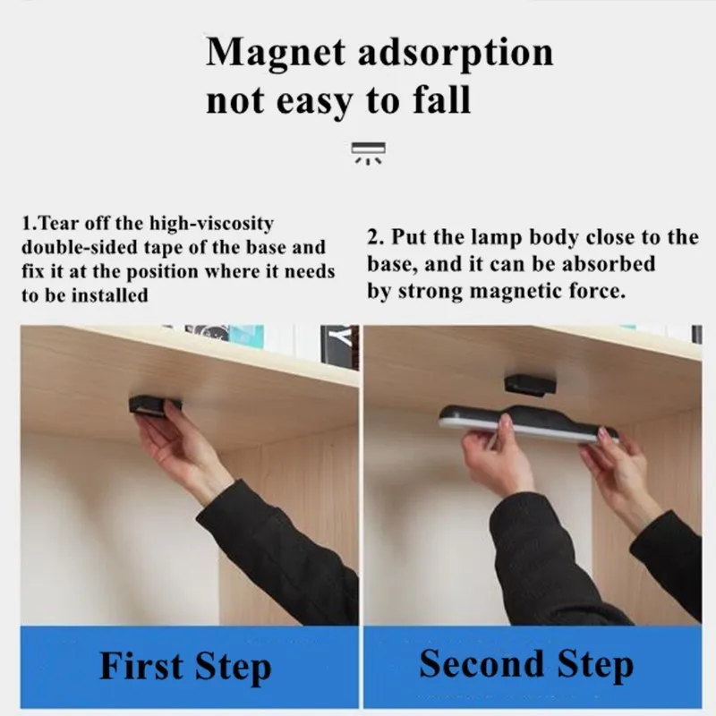 

Desk Lamp Hanging Magnetic LED Table Lamp Plug-In Or Chargeable Stepless Dimming Cabinet Light Night Light For Closet Wardrobe