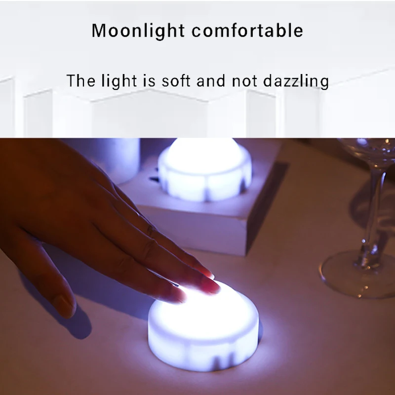 

Night Light Battery Sleep Light for Home Student Dormitory Wireless Bedside Light Led Touch Push-Type Night Light Decoration