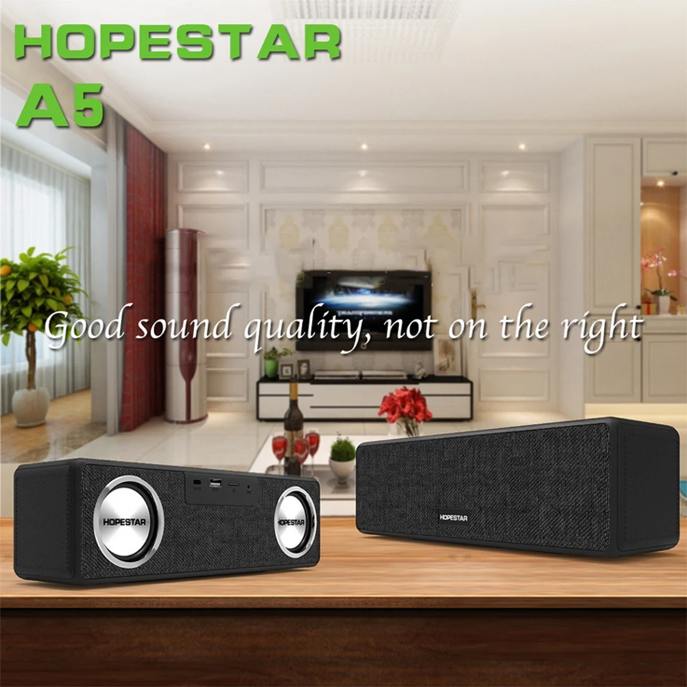 HOPESTAR A5 HiFi беспроводной 18650 2400 мАч bluetooth динамик NFC Сабвуфер Altavoces Soundbar power Bank