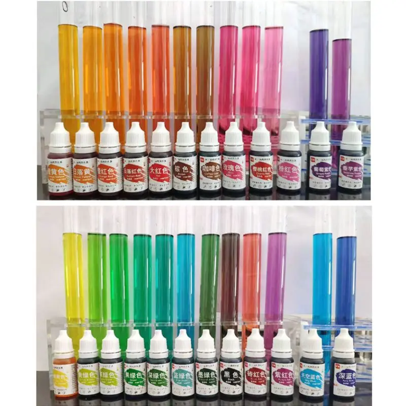 

24 Colors 10ml Natural Ink Food Coloring Cake Pastries Cookies DIY Craft Pigment For Cake Decoration Frosting Icing Fond