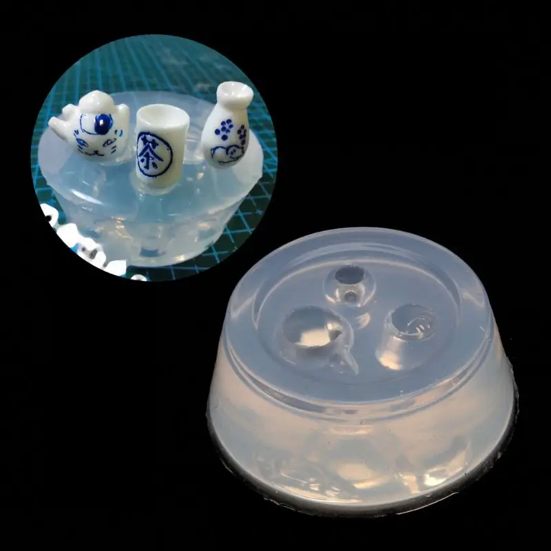 3D чайный набор силиконовые формы из смолы сделай сам мини горшок чайная чашка