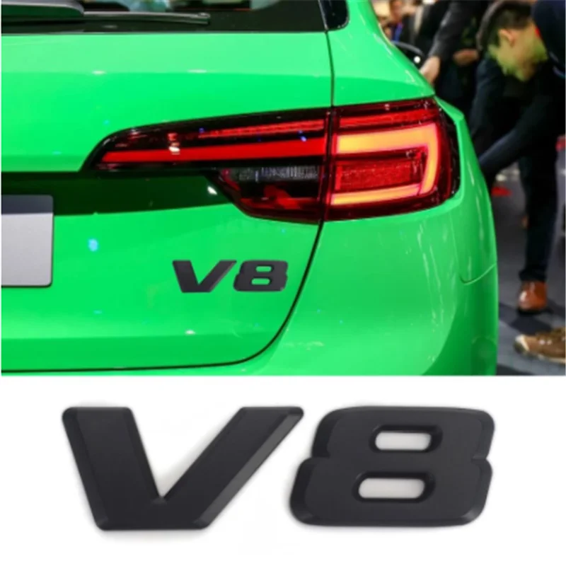 

V8 V12 Car Trunk Fender Letter Logo Emblem Sticker For Audi Sline TT TTS A6 A8 Q8 SQ5 S4 S5 S6 S7 S8 B5 B6 B7 C7 C6 Car Styling