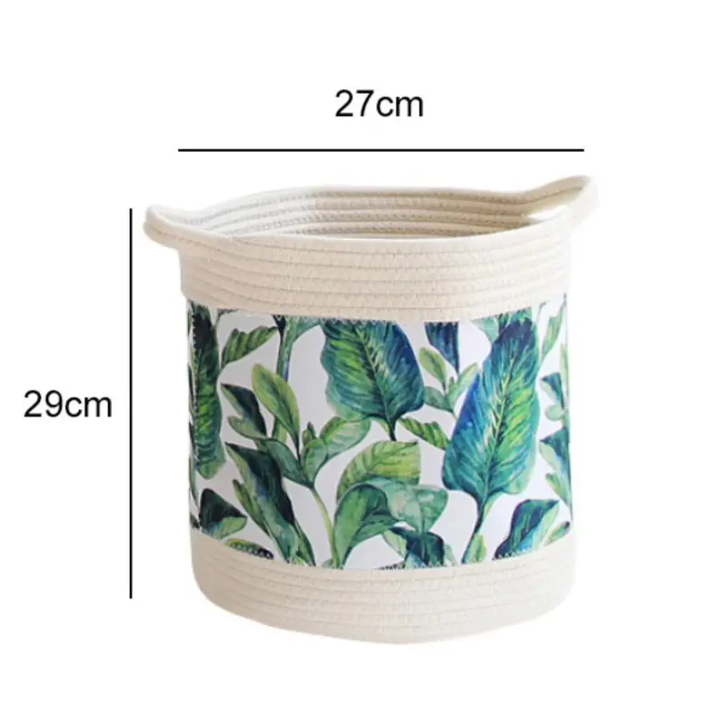 

Handmade Literary Cotton Rope Storage Basket For Leaf Pattern Simple Household Storage Basket Home Storage & Organization
