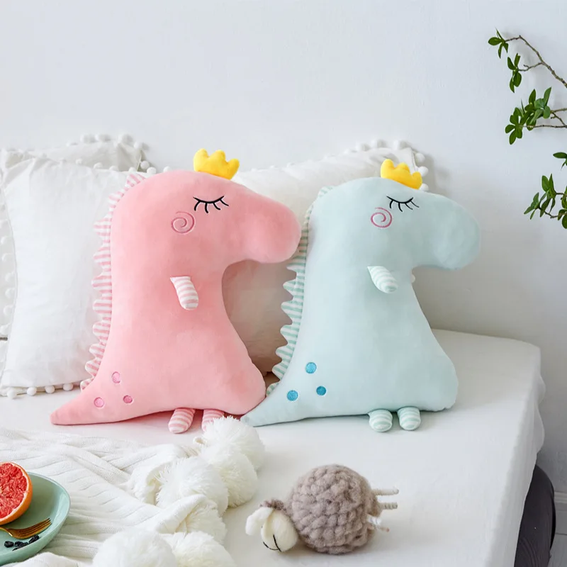 

Zqswkl cute pink dinosaur pillow down cotton plush toy doll child christmas birthday gift kawaii room decor soft stuffed toys