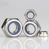 304 stainless steel nylon lock nuts metric hexagon threaded nut m2 m2 5 m3 m4 m5 m6 m8 m10 m12 m14 m16 m18 m20 m24