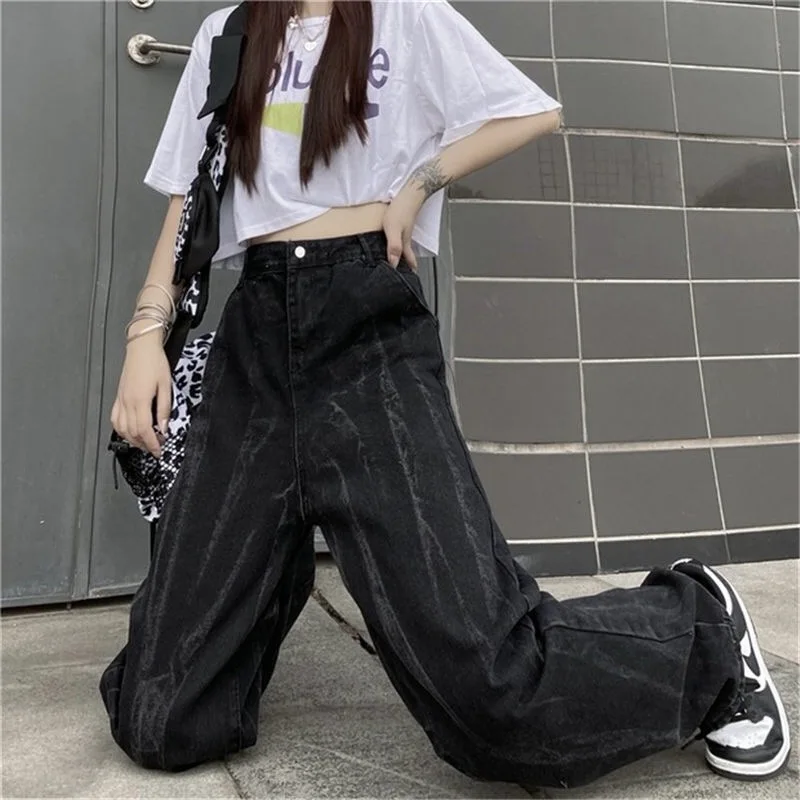 

Women Jeans Spring Autumn Fashion High Waist Wide Leg Jean Ladies ins Streetwear Trousers Female Denim Pants Women Clothing