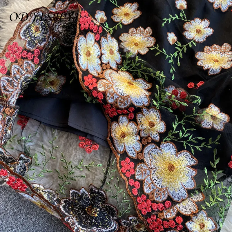 

Boho Spring New Dress 2021 Women Wavy Edge V-Neck Sleeveless Embroidered Fashion Ladies Slim Dresses Holiday Costumes Sundress