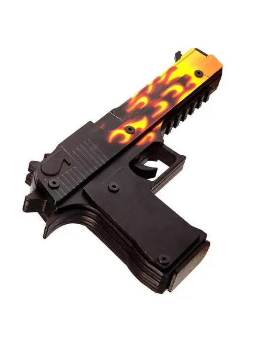 Деревянный детский игрушечный пистолет Active Дезерт Игл / Дигл (Desert Eagle) Пламя