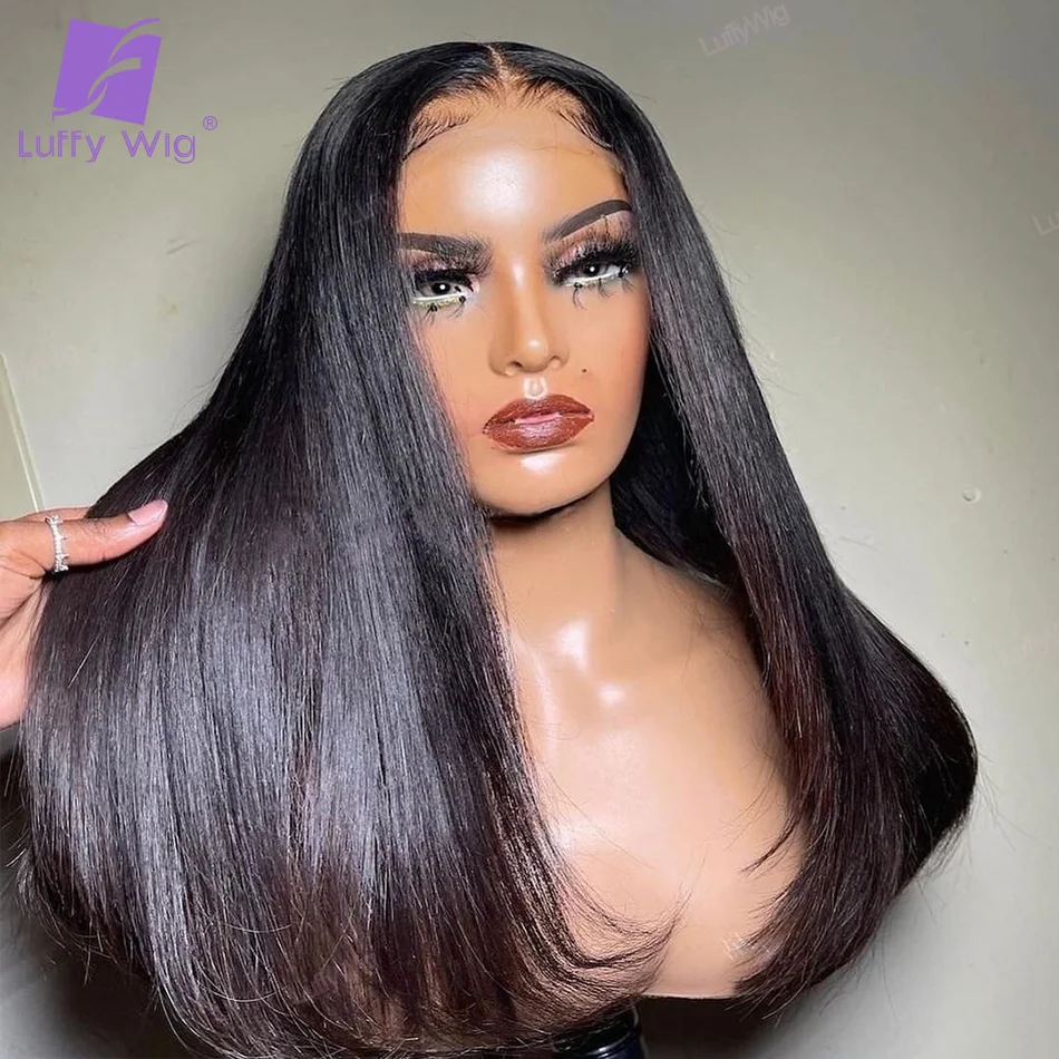 

Короткий прямой парик Боб 13x6 HD прозрачные кружевные передние парики из человеческих волос бразильские волосы Remy Предварительно выщипанные...