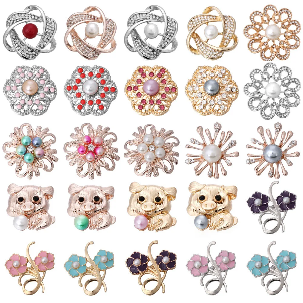 6 шт./лот новая кнопка оснастка ювелирной 18 мм кнопки смешанные Стразы и жемчужины