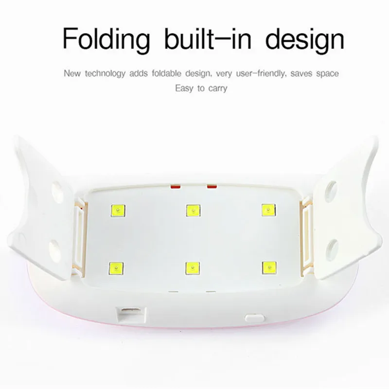 Portable Mini 6W LED Lamp Nail Dryer USB Charge 30s 60s Timer Light Quick Dry Nails Gel Manicure For Art Tools | Красота и здоровье