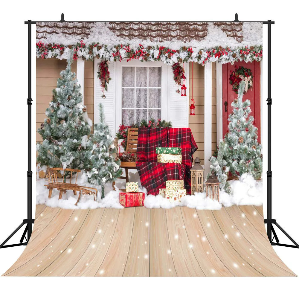 

Dephoto Christmas Photography Backdrops for Photographers Outdoor Christmas Trees Backdrop Beautiful White Snow Photo Background