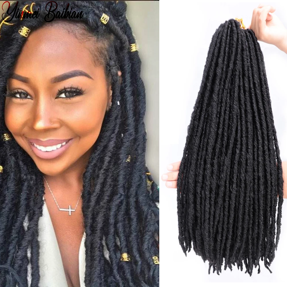 

18inch Straight Dreadlocks New Goddness Locs Crochet Braids Hair Synthetic Ombre Brown Faux Locs Crochet Braids Hair Extensions