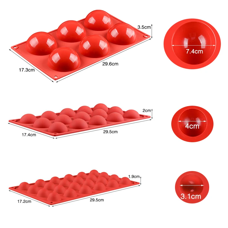 

SJ 9 Types Half Sphere/Flat Round Silicone Mold Cake Decorating Tools Silicone Mold Chocolate Cookies Sandwich Bakeware