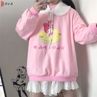 kawaii fashion women oversized y2k winter pullovers female long sleeve streetwear loose outerwear woman 2021 clothes melodyed