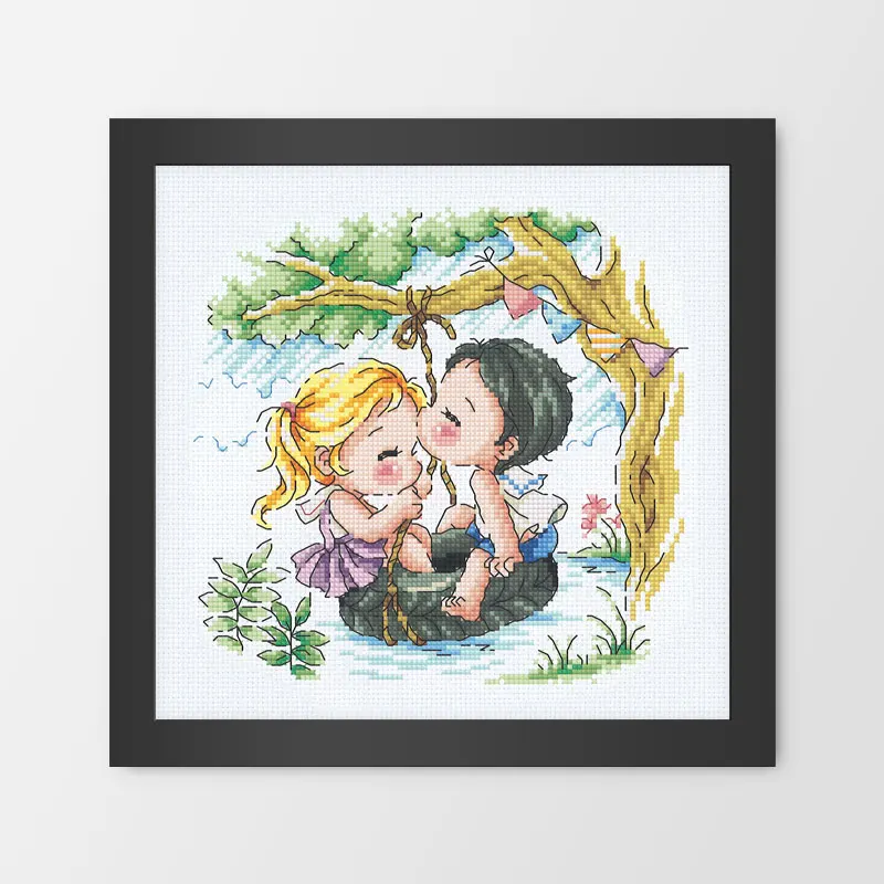 HH Набор для вышивки крестиком секретный лес поцелуй мальчика и девочки|Упаковка|