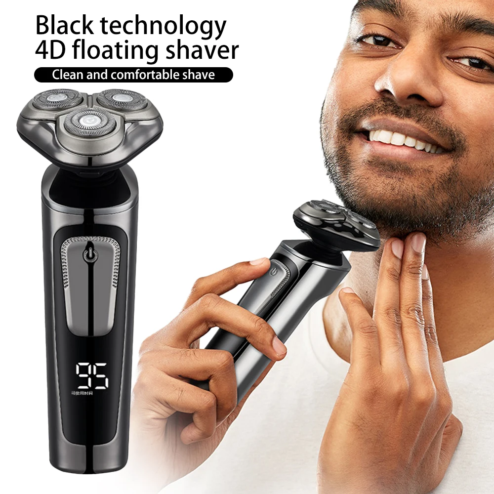 

Electric Shaver For Men Clipper Men's Razor Shaving Machine Smart 4D Wet and Dry Beard Razor Waterproof LED Display Shaver