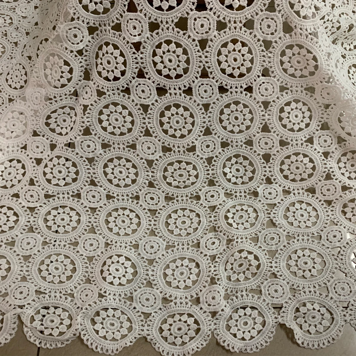 1 ярд африканская кружевная ткань белый гипюр 2019 высококачественный молочный