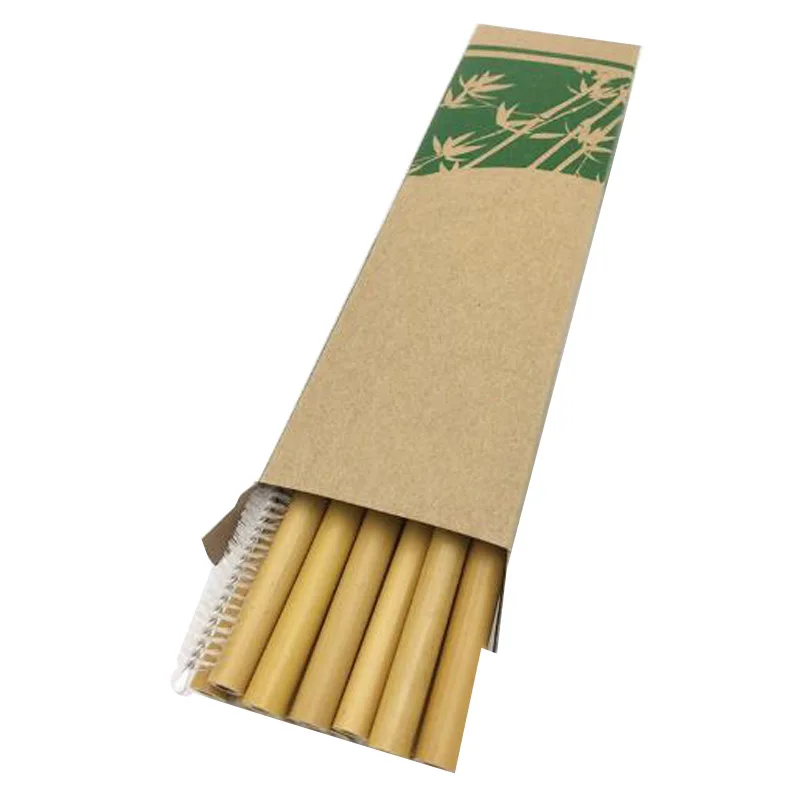 10 × 20 см бамбуковая Питьевая соломинка Экологически чистая многоразовая