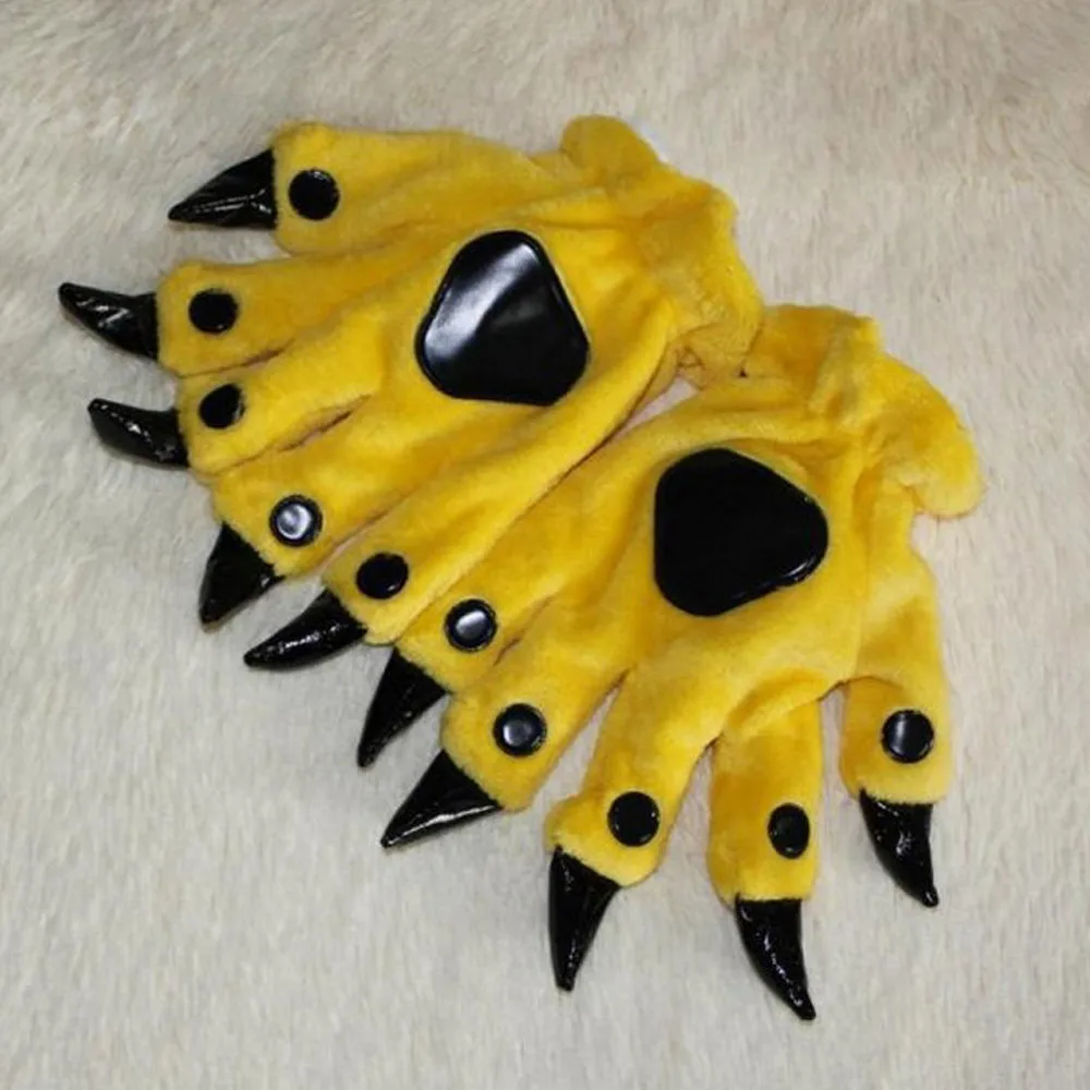 Детские перчатки для косплея милые с мультяшной лапой плюшевые теплые когти