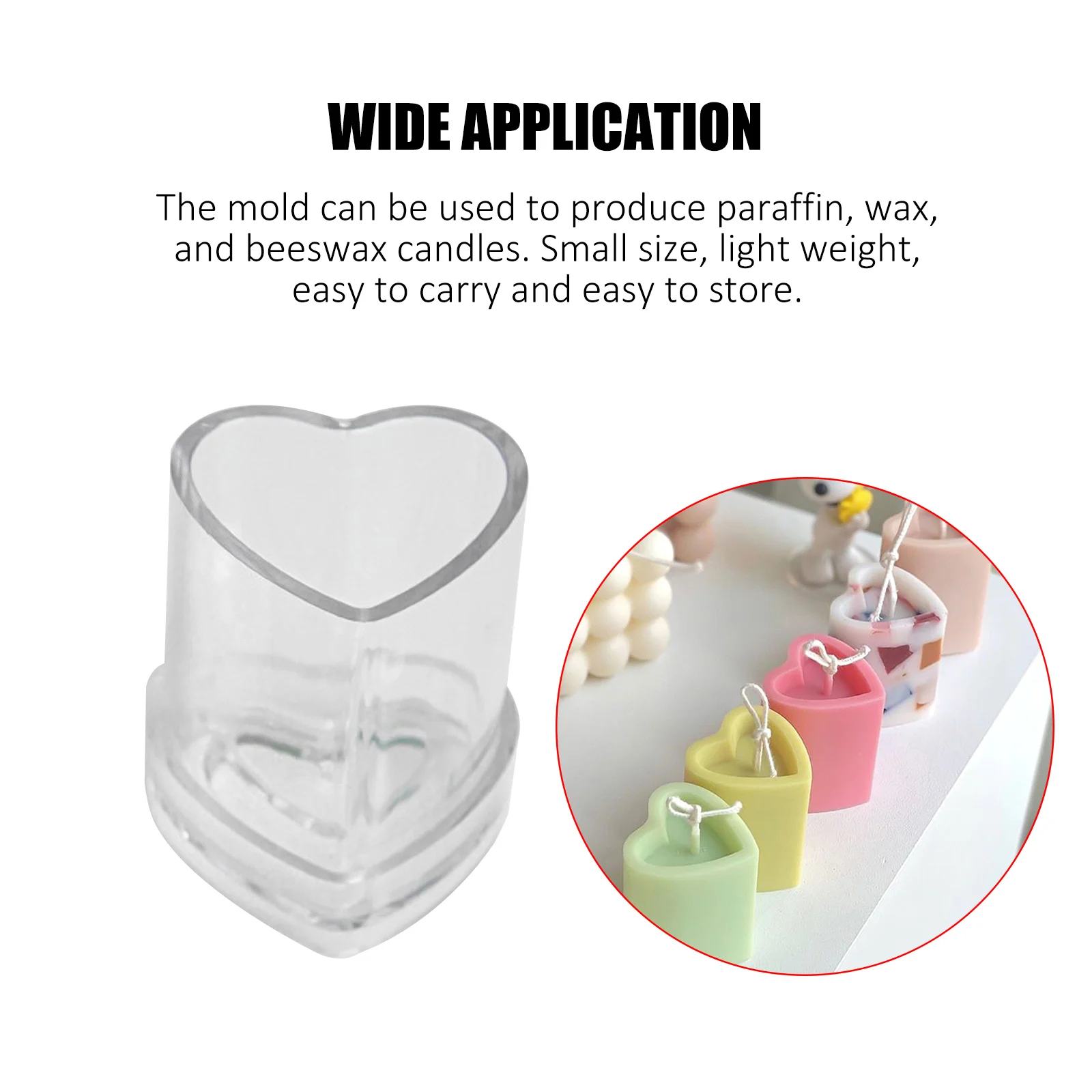 

Love Handmade Candle Mold Three-Dimensional Columnar Love Shape Plastic Acrylic Grinding Tool For Candle Making