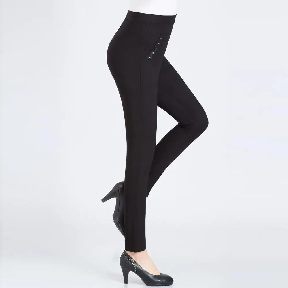 Женские повседневные брюки с высокой талией Новые Осенние эластичные прямые