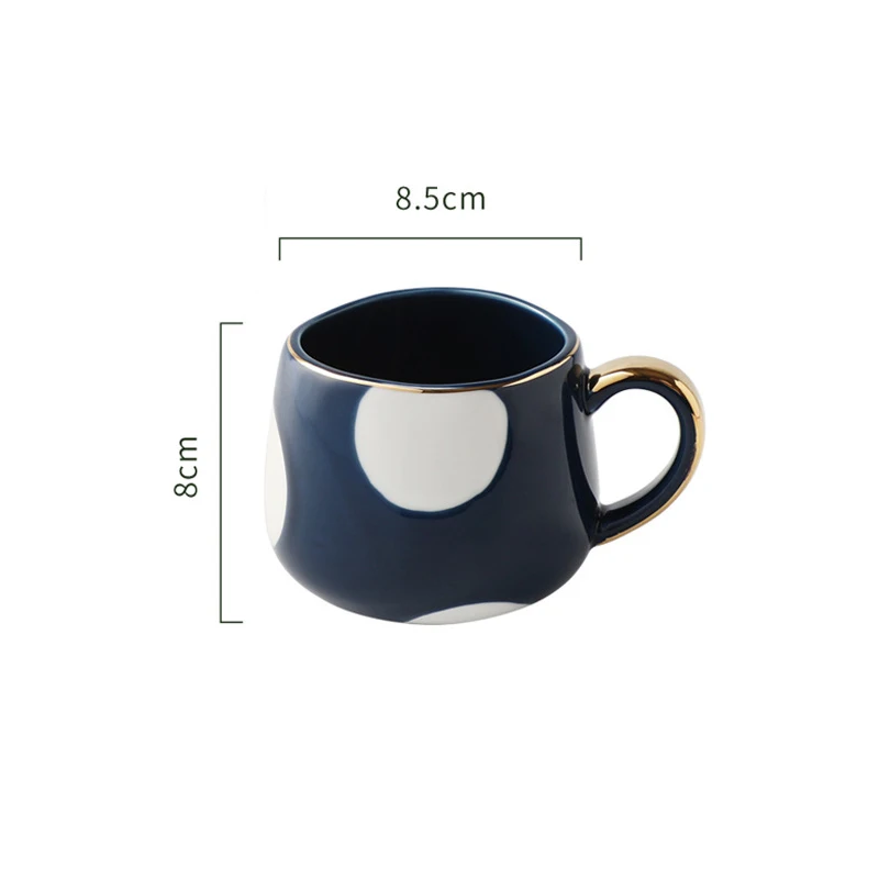 

380ml Nordic Creative Ceramic Coffee Cup Home Water Milk Mark Mug Gold Inlaid Couple Cup Holiday Birthday Gift