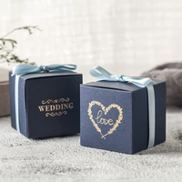 high quality love wedding gift box solid color bridesmaid gift boxes wedding candy box ribbon party favors wedding decoration