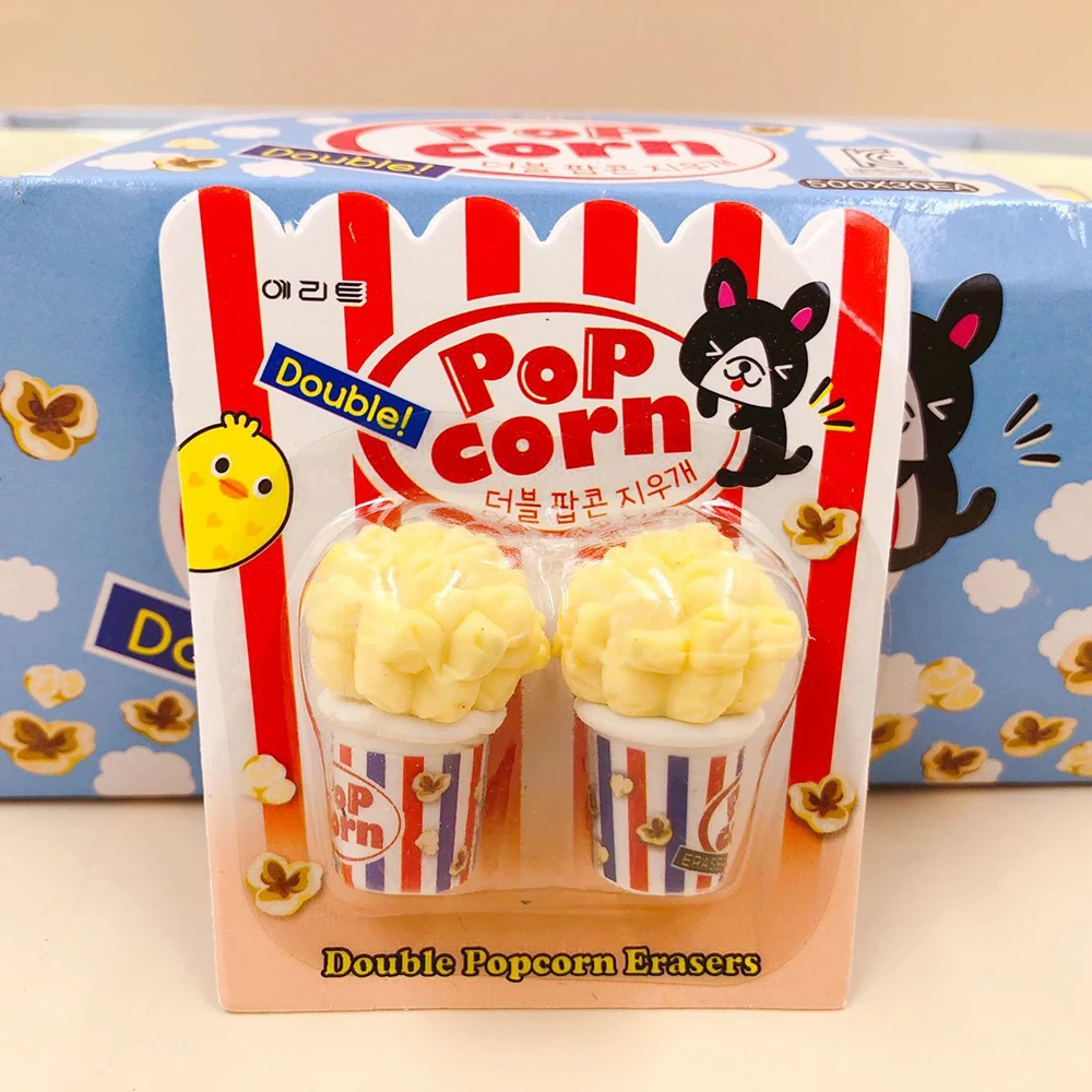 1 упаковка милых ластиков для попкорна Детские канцелярские принадлежности