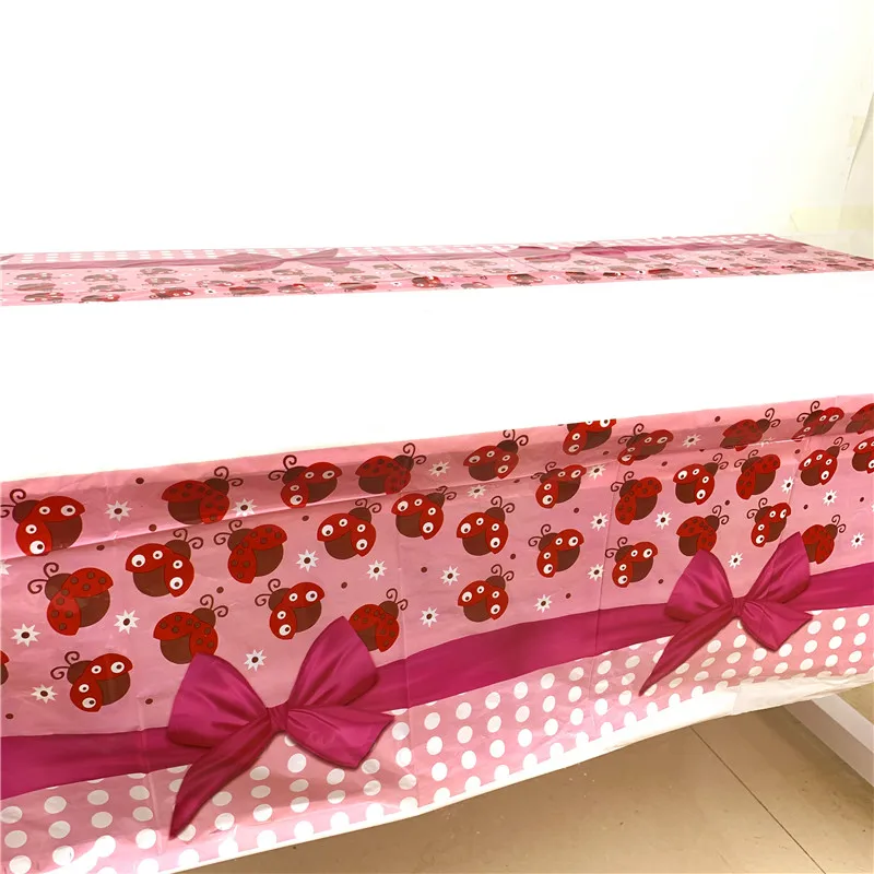 Tablecloth-2-1pcs 1,08*1,8 м мультяшная чудесная божья коровка, пластиковая скатерть для девочек, вечерние украшения для детей, украшения для дня рождения, 1 шт - Цвет: Tablecloth-2-1pcs