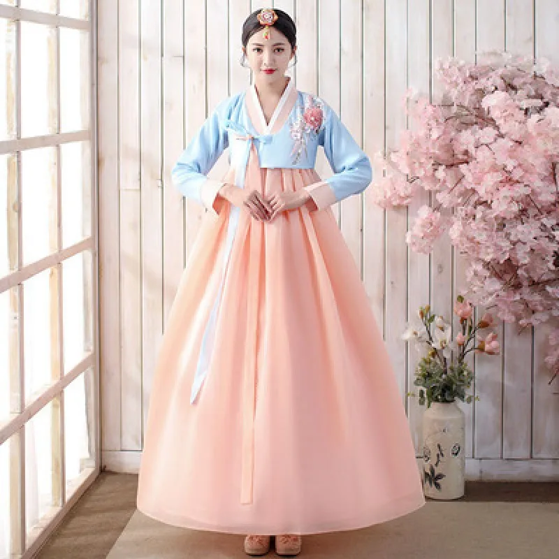 Palace Korean Traditional Costume For Women Elegant Luxury Hanbok Princess Fairy Dress Cosplay Anicent Retro Long Robe Wedding |