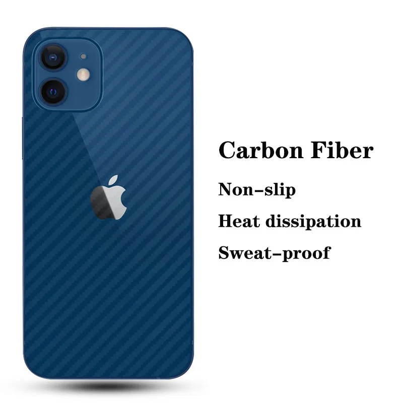 Carbon Fiber Back Film For iPhone 12 Pro Max XS XR 11 Pro 7 8 plus Se Rear Protective Film Screen Protector Cover