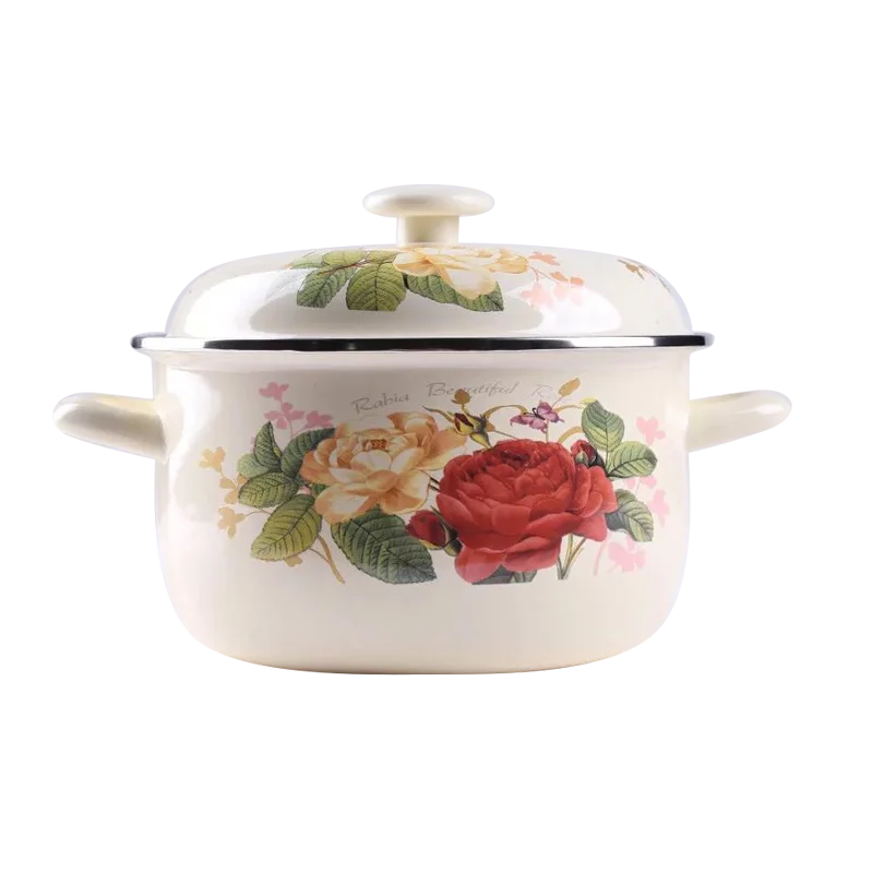 Enamel Casserole 16-26cm Enamel Stock Pot Cookware Enamel Porcelain Induction Cooker Universal Stew Pot