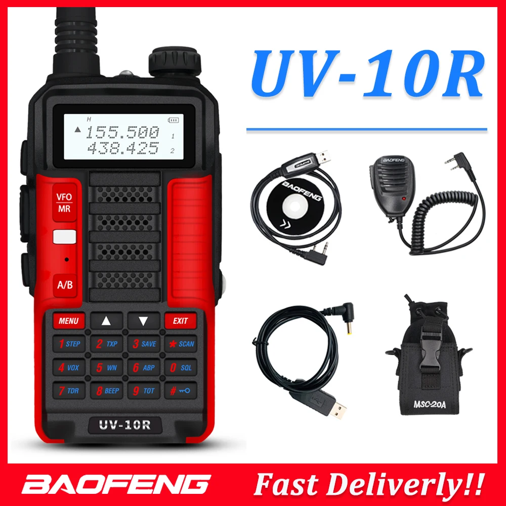 

Baofeng Upgrade Professional Walkie Talkie UV 10R 10W 128 Channels VHF UHF Dual Band Two Way CB Ham Radio Baofeng UV-10R Plus