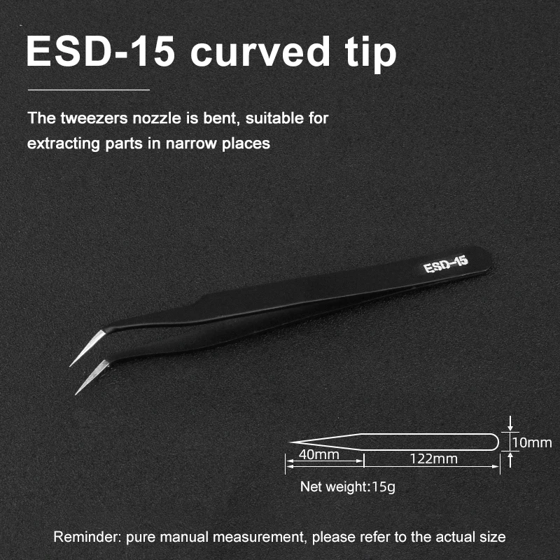 

Инструменты для обслуживания, промышленные точные изогнутые прямые пинцеты, антистатические ESD пинцеты из нержавеющей стали, ремонтные инс...