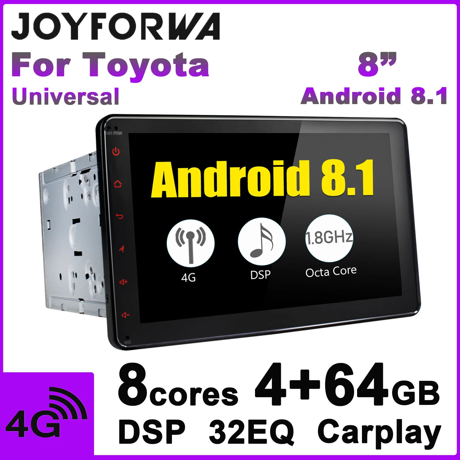 Автомобильный мультимедийный радиоприемник Carplay 8 &quot2Din Android 1 для Toyota DSP GPS SPDIF
