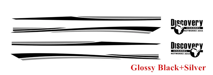 Glossy Black-silver 1 комплект автомобильные спортивные полосы стикер Авто Дверь Талия линия Декор Декорации для Mitsubishi Outlander PHEV Виниловая наклейка для тела - Название цвета: Glossy Black-silver
