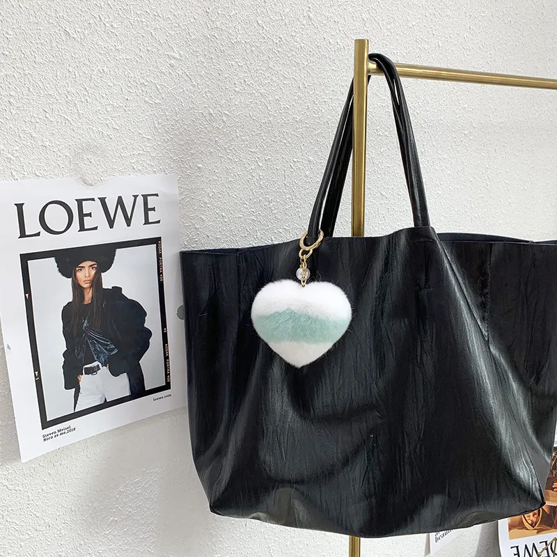 Высота каблука 10 см пушистым помпоном из меха кролика брелок для ключей с