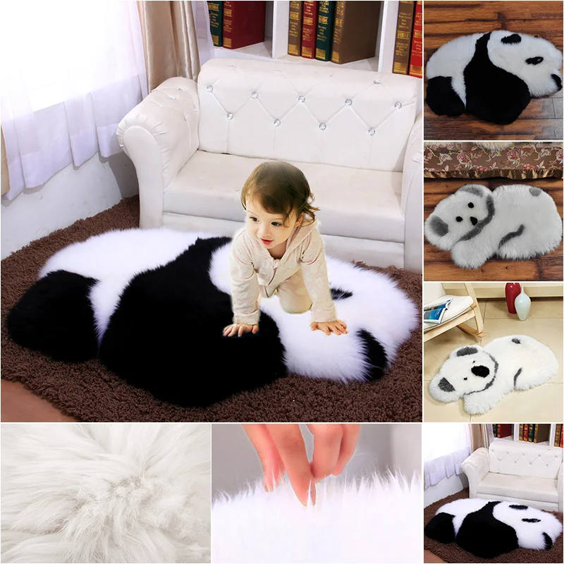 

Koala/Giant Panda Shape Artificial Wool Carpets Sheepskin Cushion Children Child Playing Mat Size:60*90cm