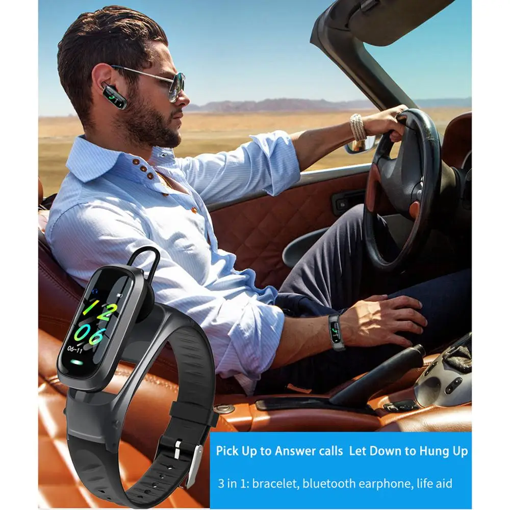 Bluetooth цветная гарнитура Talk умный Браслет монитор сердечного ритма спортивные