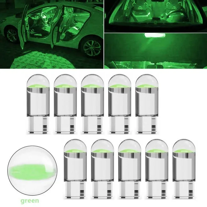 

10x Dome Light Green Bulbs Error Free Canbus Xenon W5w Sidelight Acrylic Car License Plate Lights Side Marker Lamp