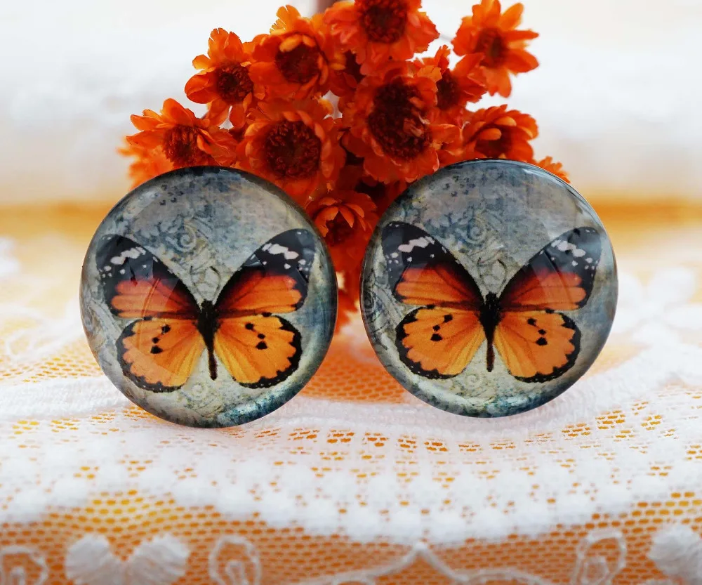 

10 шт./лот Круглый 10 мм-25 мм Бабочка стеклянный кабошон для изготовления браслета ювелирных изделий для женщин 2019 серьги булавки брошь поставка для рукоделия