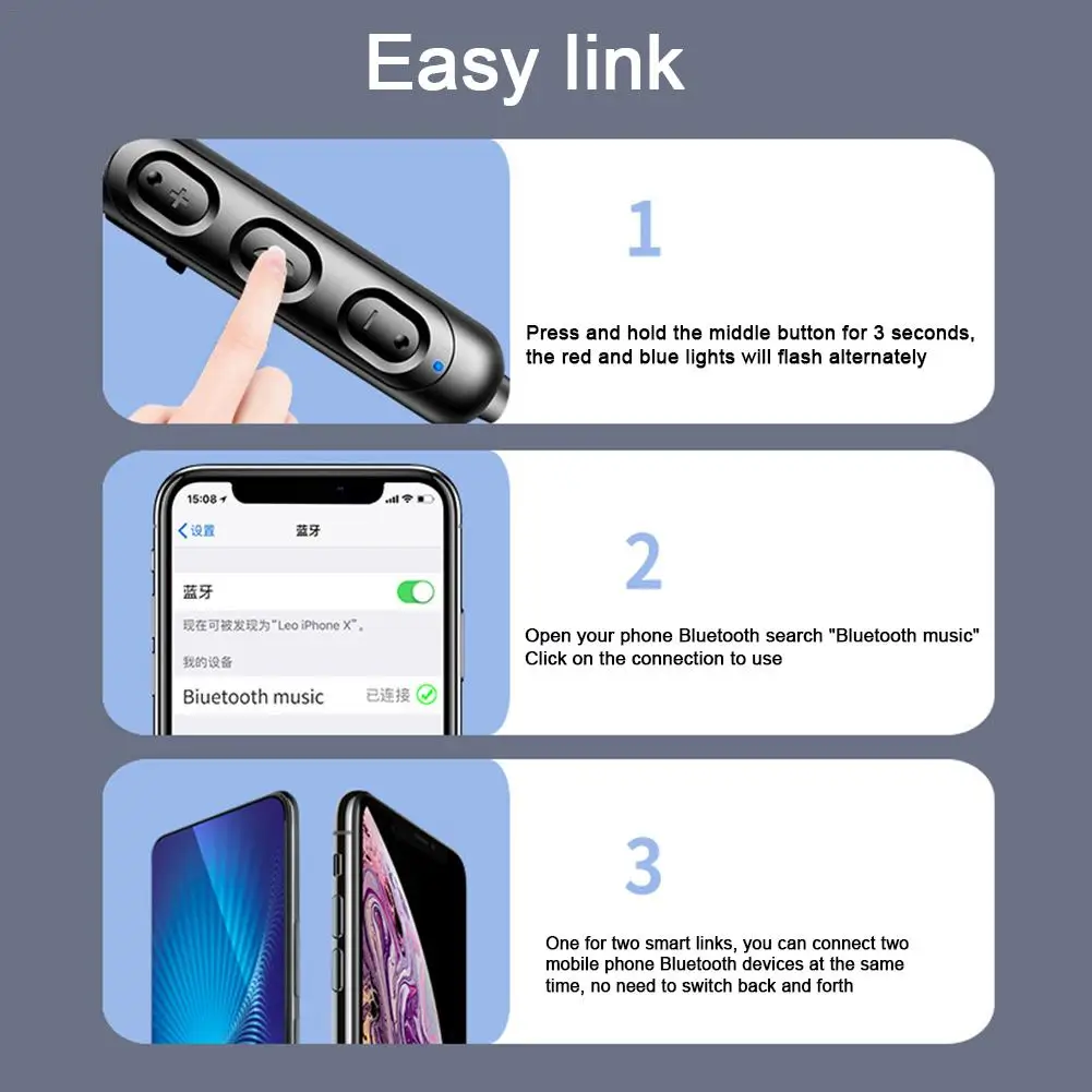 Bluetooth гарнитура с креплением на шею 5 0 стерео висячая шея беспроводная Спортивная